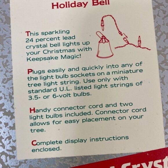 Lighted Lead Crystal Bell Ornament Hallmark Keepsake - Picture 6 of 7